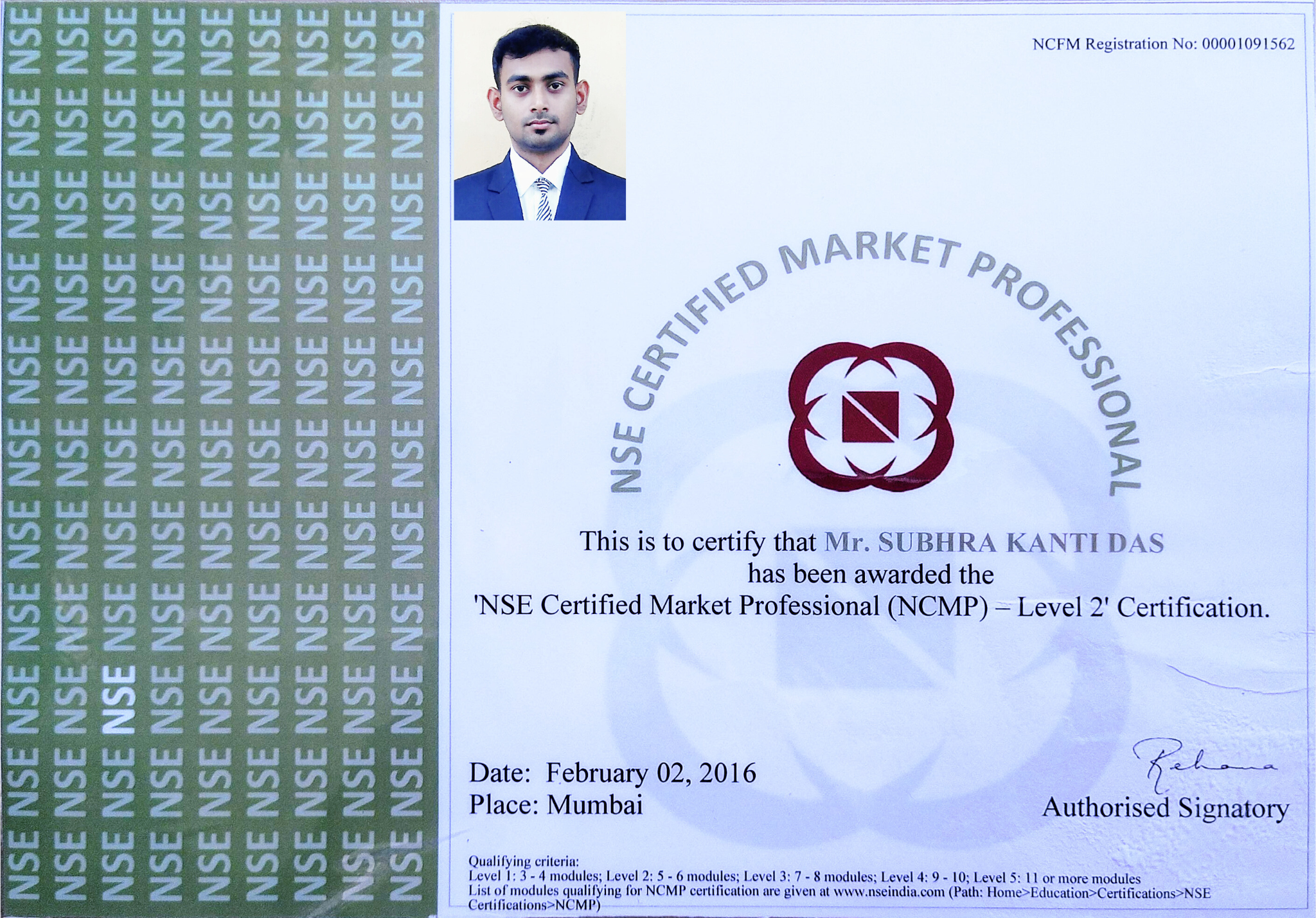 NSE Certificate